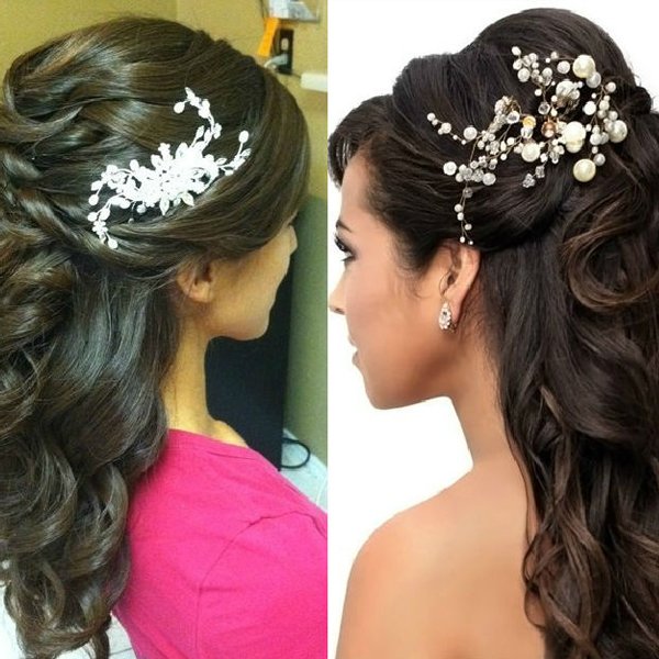 Trending Diwali Party Hairstyles for Your First Newly Wed Diwali! - Witty  Vows | Party hairstyles, Long bridal hair, Front hair styles
