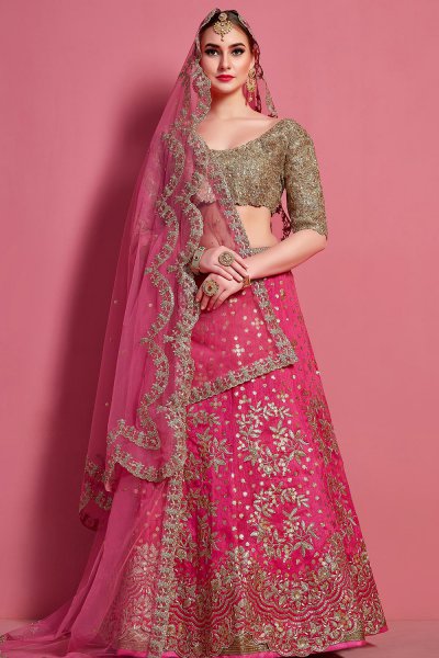 Buy Sequin Embellished Silk Lehenga Choli Online | Like A Diva