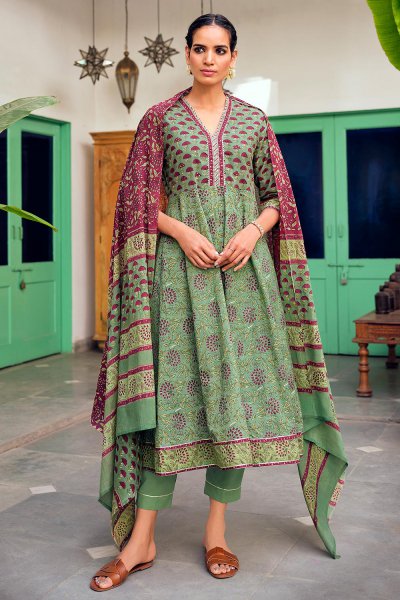 pure cotton anarkali dress