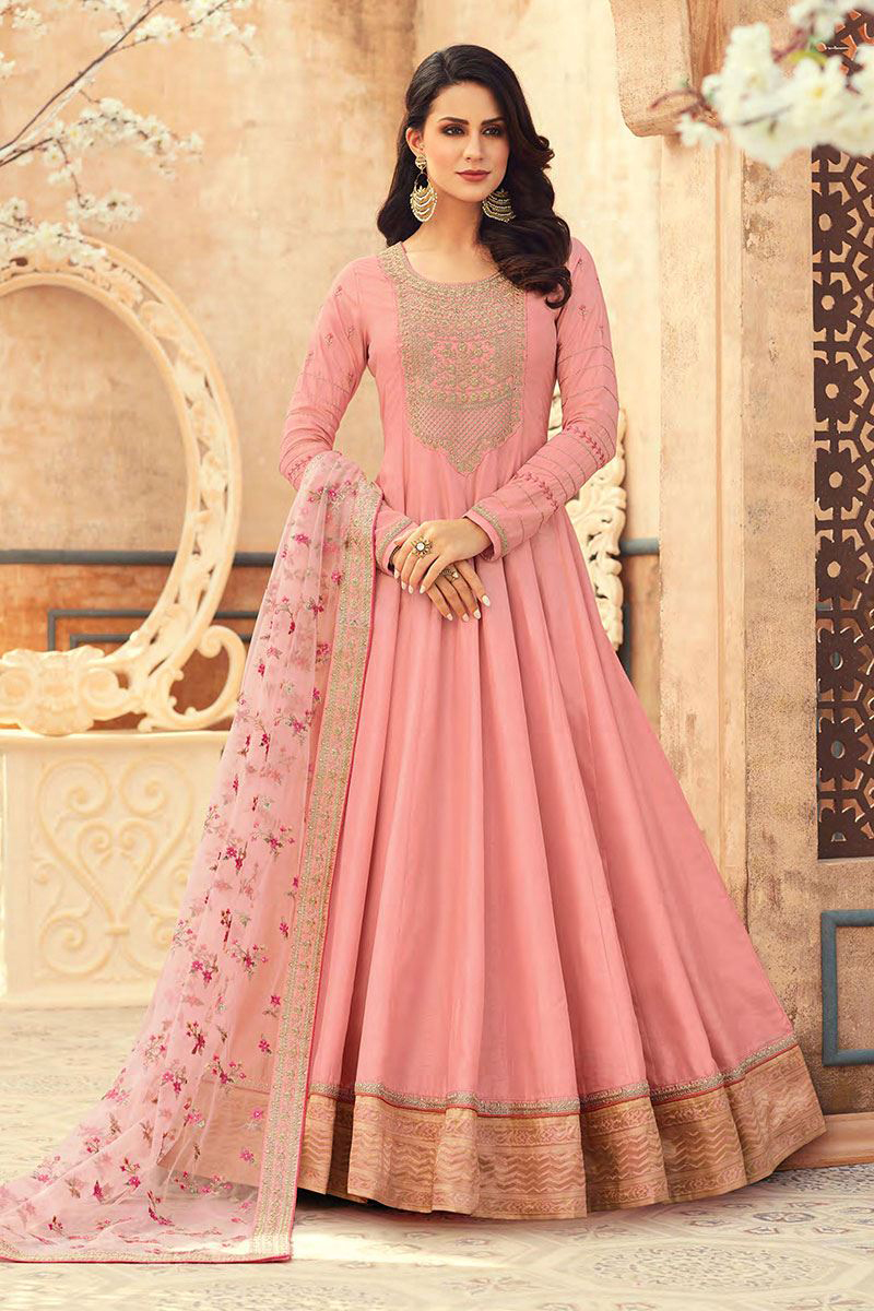 blush pink anarkali