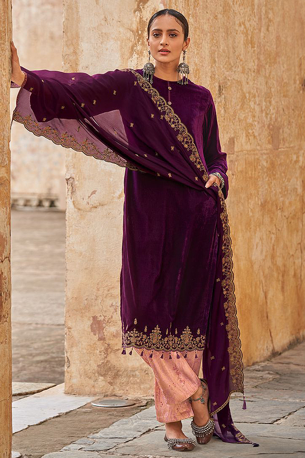 ready made velvet salwar kameez