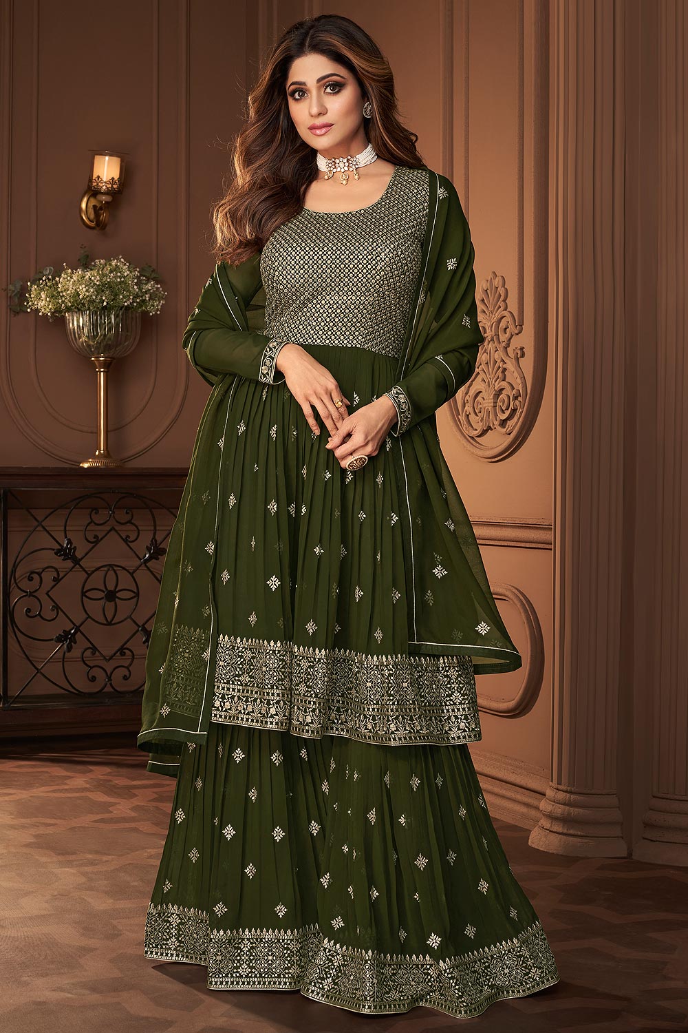 mehndi green sharara