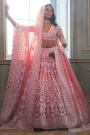 Blush Pink Net Embroidered Lehenga Set