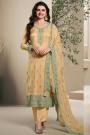 Mustard Yellow Silk Embroidered Kurta Set