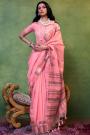 Blush Pink Handwoven Spun Cotton Sarees