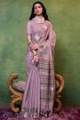 Lilac Handwoven Spun Cotton Sarees