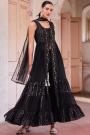 Black Georgette Embroidered Anarkali Dress