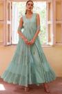 Mint Blue Georgette Embroidered Anarkali Dress