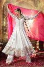 Ivory Georgette Embroidered Anarkali Suit With Organza Dupatta