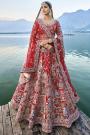 Bridal Red Silk Embroidered Lehenga Set