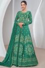 Green Georgette Embroidered Anarkali With Skirt
