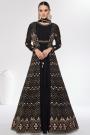 Black Georgette Embroidered Anarkali Suit