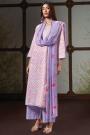 Lilac Cotton Printed Kurta Set With Chiffon Dupatta