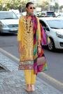 Yellow Embroidered Cotton Kurta Set