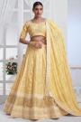 Yellow Chiffon Embroidered Lehenga Set