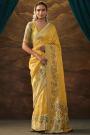 Yellow Silk Paithani Zari Weaved Saree