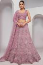 Lilac Net Embroidered Lehenga Set