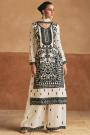 Ivory Chinon Silk Embroidered Kurta Set