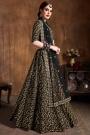 Black Silk Embroidered Lehenga Set