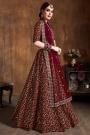 Maroon Silk Embroidered Lehenga Set