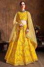 Yellow Silk Embroidered Lehenga Set