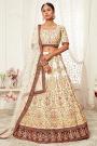 Ivory  Silk Embroidered Lehenga Set