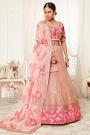 Blush Pink Net Embroidered Lehenga Set