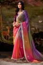 Multicolor Organza Silk Chiffon Embroidered Saree