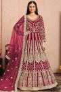 Red Net Embroidered Anarkali Set