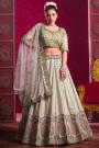 Ivory Silk Embroidered Lehenga Set