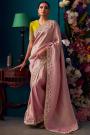 Light Pink Banarasi Kanjivaram Silk Embroidered Saree