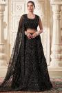 Black Net Embroidered Lehenga Set