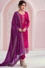 Magenta Silk Embroidered Kurta Set