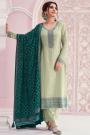 Sage Green Silk Embroidered Kurta Set