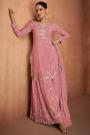 Blush Pink Chinon Silk Embroidered Kurta Set