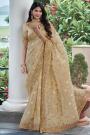 Gold Beige Silk Zari Woven Saree