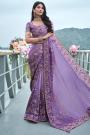 Lavender Shaded Silk Zari Woven Saree