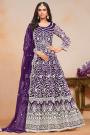 Violet Net Embroidered Anarkali Suit