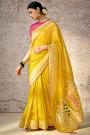 Yellow Gold Zari Woven Banarasi Silk Saree