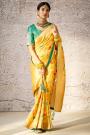 Yellow Zari Woven Kora Banarasi Silk saree