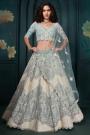 Soft Blue Georgette Embroidered Lehenga Set