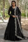 Black Georgette Embroidered Anarkali Dress