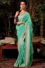 Mint Silk Zari Weaved Banarasi Saree