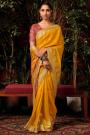 Yellow Silk Zari Weaved Banarasi Saree