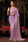 Lilac Silk Zari Weaved Banarasi Saree