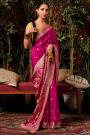 Magenta Silk Zari Weaved Banarasi Saree