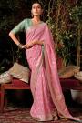 Pink Silk Zari Weaved Banarasi Saree