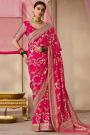 Deep Pink Silk Zari Weaved Saree