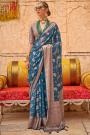 Blue Zari Weaved Georgette Saree