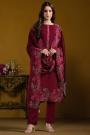 Maroon Georgette Embroidered Kurta Set